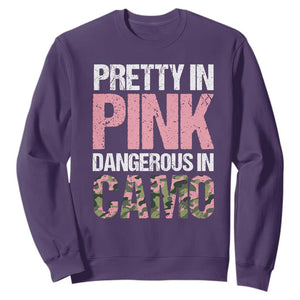 Camo Girl Sweatshirt Pretty Pink Dangerous Camo Hunting Hunter TS09 Purple Print Your Wear