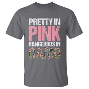 Camo Girl T Shirt Pretty Pink Dangerous Camo Hunting Hunter TS09 Charcoal Print Your Wear