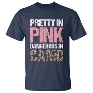 Camo Girl T Shirt Pretty Pink Dangerous Camo Hunting Hunter TS09 Navy Print Your Wear