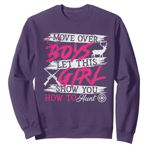 Girl Hunting Sweatshirt Let This Girl Show You How To Hunt TS09 Purple Print Your Wear