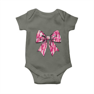 Camo Girl Baby Onesie Camouflage Bow Coquette Hunting Hunter TS09 Military Green Print Your Wear