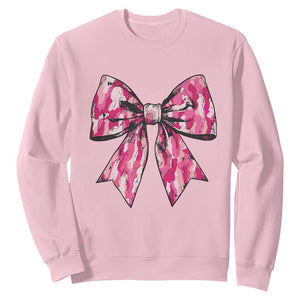 Camo Girl Sweatshirt Camouflage Bow Coquette Hunting Hunter TS09 Light Pink Print Your Wear