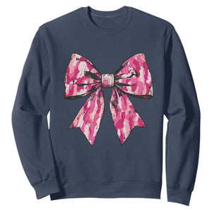 Camo Girl Sweatshirt Camouflage Bow Coquette Hunting Hunter TS09 Navy Print Your Wear