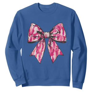 Camo Girl Sweatshirt Camouflage Bow Coquette Hunting Hunter TS09 Royal Blue Print Your Wear