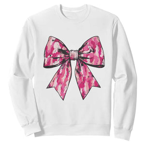 Camo Girl Sweatshirt Camouflage Bow Coquette Hunting Hunter TS09 White Print Your Wear