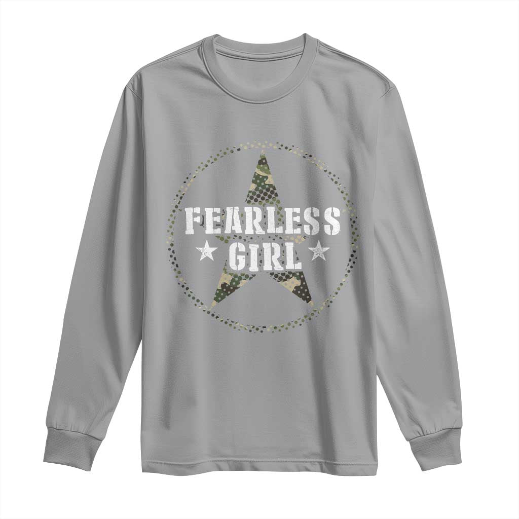 Fearless Girl Camouflage Long Sleeve Shirt TS09 Sport Gray Print Your Wear