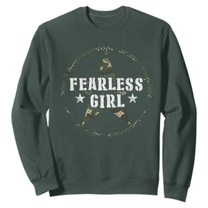 Fearless Girl Camouflage Sweatshirt TS09 Dark Forest Green Print Your Wear