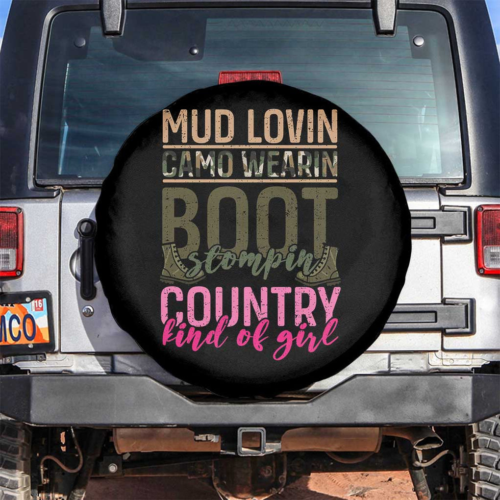 Country Girl Spare Tire Cover Mud Lovin Camo Wearin Boot Stomping TS09 No hole Black Print Your Wear