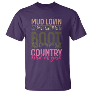 Country Girl T Shirt Mud Lovin Camo Wearin Boot Stomping TS09 Purple Print Your Wear