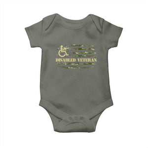 Disabled Veteran Baby Onesie Camouflage American Flag Patriotic Veterans Day TS09 Military Green Print Your Wear