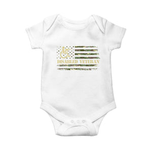 Disabled Veteran Baby Onesie Camouflage American Flag Patriotic Veterans Day TS09 White Print Your Wear