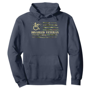 Disabled Veteran Hoodie Camouflage American Flag Patriotic Veterans Day TS09 Navy Print Your Wear