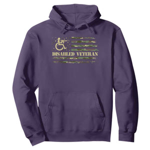 Disabled Veteran Hoodie Camouflage American Flag Patriotic Veterans Day TS09 Purple Print Your Wear