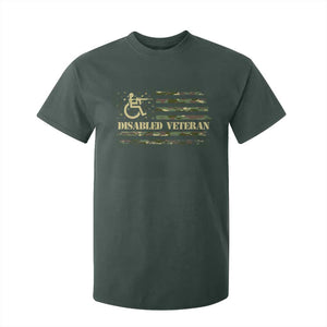 Disabled Veteran T Shirt For Kid Camouflage American Flag Patriotic Veterans Day TS09 Dark Forest Green Print Your Wear