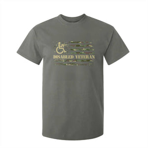 Disabled Veteran T Shirt For Kid Camouflage American Flag Patriotic Veterans Day TS09 Military Green Print Your Wear