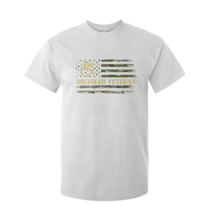 Disabled Veteran T Shirt For Kid Camouflage American Flag Patriotic Veterans Day TS09 White Print Your Wear