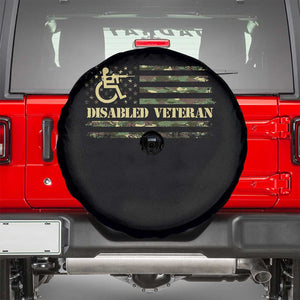 Disabled Veteran Spare Tire Cover Camouflage American Flag Patriotic Veterans Day TS09 Black Print Your Wear