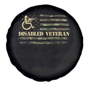 Disabled Veteran Spare Tire Cover Camouflage American Flag Patriotic Veterans Day TS09 Print Your Wear