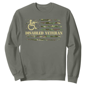 Disabled Veteran Sweatshirt Camouflage American Flag Patriotic Veterans Day TS09 Military Green Print Your Wear