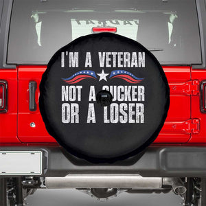 Veteran Pride Spare Tire Cover I'm A Veteran Not A Sucker Or A Loser TS09 Black Print Your Wear