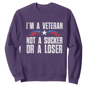 Veteran Pride Sweatshirt I'm A Veteran Not A Sucker Or A Loser TS09 Purple Print Your Wear