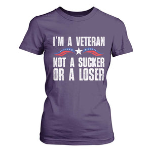 Veteran Pride T Shirt For Women I'm A Veteran Not A Sucker Or A Loser TS09 Purple Print Your Wear