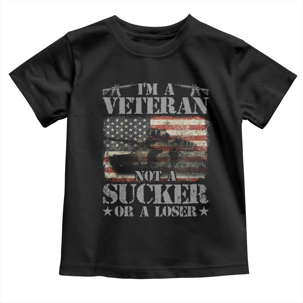 I'm A Veteran Baby Shirt Not A Sucker Or A Loser Tank Veterans Day TS09 Black Print Your Wear