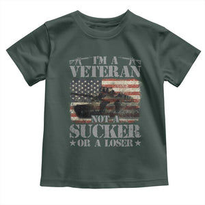 I'm A Veteran Baby Shirt Not A Sucker Or A Loser Tank Veterans Day TS09 Dark Forest Green Print Your Wear