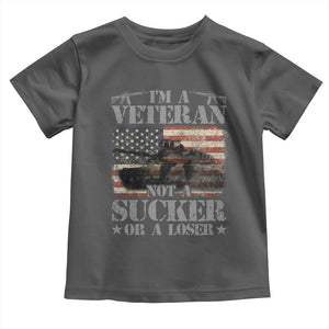 I'm A Veteran Baby Shirt Not A Sucker Or A Loser Tank Veterans Day TS09 Dark Heather Print Your Wear