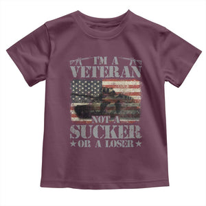 I'm A Veteran Baby Shirt Not A Sucker Or A Loser Tank Veterans Day TS09 Maroon Print Your Wear