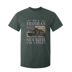 I'm A Veteran T Shirt For Kid Not A Sucker Or A Loser Tank Veterans Day TS09 Dark Forest Green Print Your Wear