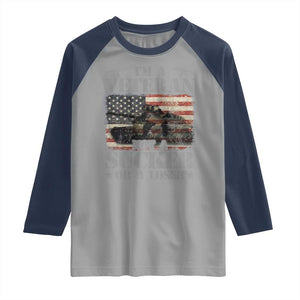 I'm A Veteran Raglan Shirt Not A Sucker Or A Loser Tank Veterans Day TS09 Sport Gray Navy Print Your Wear