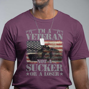 I'm A Veteran T Shirt Not A Sucker Or A Loser Tank Veterans Day TS09 Maroon Print Your Wear