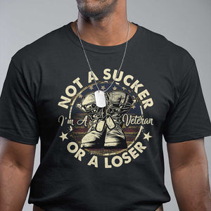 Not A Sucker Or A Loser T Shirt Veterans Day Patriotic American Flag TS09 Black Print Your Wear