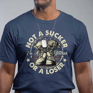 Not A Sucker Or A Loser T Shirt Veterans Day Patriotic American Flag TS09 Navy Print Your Wear