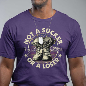 Not A Sucker Or A Loser T Shirt Veterans Day Patriotic American Flag TS09 Purple Print Your Wear