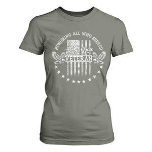 Veterans Day T Shirt For Women Honoring All Who Served Thank You TS09 Military Green Print Your Wear