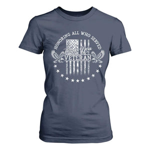 Veterans Day T Shirt For Women Honoring All Who Served Thank You TS09 Navy Print Your Wear