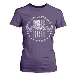 Veterans Day T Shirt For Women Honoring All Who Served Thank You TS09 Purple Print Your Wear