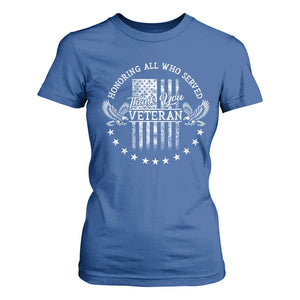 Veterans Day T Shirt For Women Honoring All Who Served Thank You TS09 Royal Blue Print Your Wear