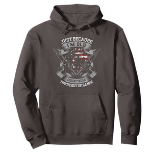 Veteran Hoodie Just Because I'm Old Doesn't Mean You're Out of Range TS09 Dark Chocolate Print Your Wear