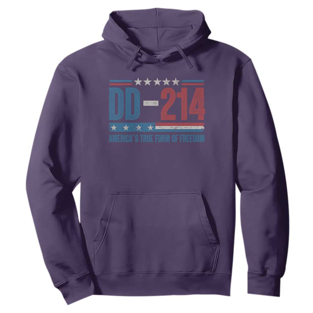 DD-214 Veteran Hoodie America's True Form Of Freedom TS09 Purple Print Your Wear