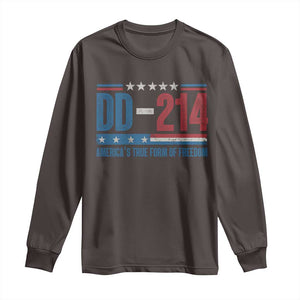 DD-214 Veteran Long Sleeve Shirt America's True Form Of Freedom TS09 Dark Chocolate Print Your Wear