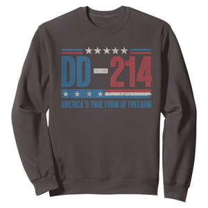 DD-214 Veteran Sweatshirt America's True Form Of Freedom TS09 Dark Chocolate Print Your Wear