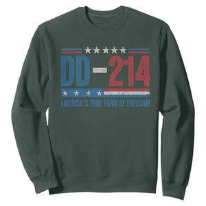 DD-214 Veteran Sweatshirt America's True Form Of Freedom TS09 Dark Forest Green Print Your Wear