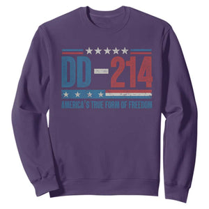 DD-214 Veteran Sweatshirt America's True Form Of Freedom TS09 Purple Print Your Wear