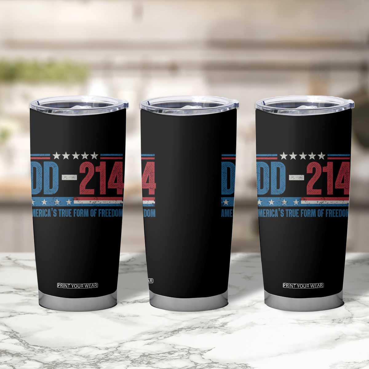 DD-214 Veteran Tumbler Cup America's True Form Of Freedom TS09 Print Your Wear