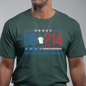 DD-214 Veteran T Shirt America's True Form Of Freedom TS09 Dark Forest Green Print Your Wear