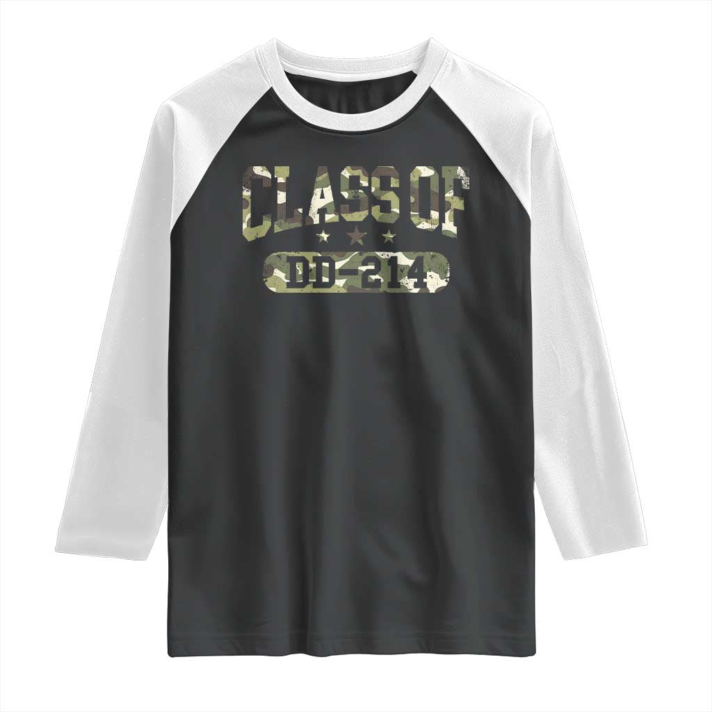 Funny Veteran Army Retirement Class Of DD-214 Raglan Shirt TS09 Black White Print Your Wear