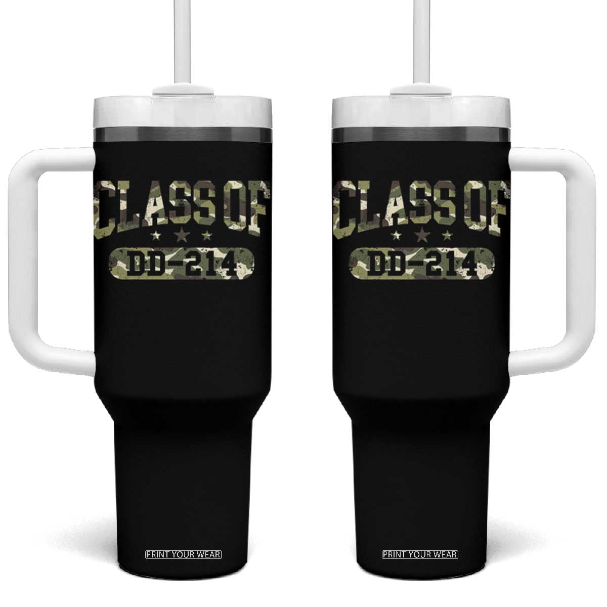 Funny Veteran Army Retirement Class Of DD-214 Tumbler With Handle TS09 One Size: 40 oz Black Print Your Wear